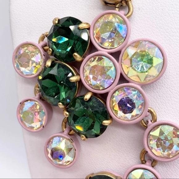 J. Crew AB Brulee & Emerald Green Crystal Necklace - Picture 2 of 8